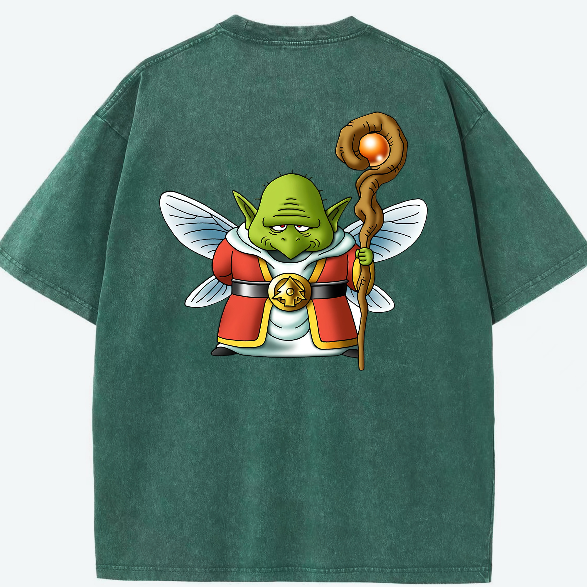 （画像用） ドラゴンクエスト Doragon Kuesuto Dragon Quest 綿100% ヴィンテージ風 半袖Tシャツ（背面プリント）
